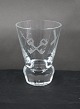 Danish  freemason glass schnapps glass engraved 
with freemason symbols, on an edge-cutted foot