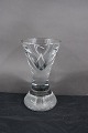 Danish freemason glasses, drinking glass engraved with freemason symbols, on thick, round feet.