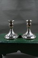 Pair of candlesticks 10cms on oval stand of Danish 

sterling silver