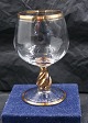 Ida glasses with goldby Holmegaard, Denmark. Cognac 9cm