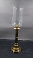 Large and beautiful Hurricane candlestick  with 
brass and glass 50.5cm. Has a small chip 5x3mm in 

the edge.