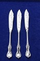 Danish silver flatware, set of 3 fish knives all of silver