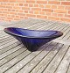 Holmegaard dänisch Kunstglas, ovale Tisch  Schale 
aus dunkelblau Glas