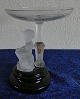 Business card bowl with frozen glass figure H 13 cm