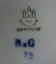 Empire dänisch B&G Geschirr, Set von 8 Kuchentellern 14cm von 1915-1948
