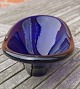 Holmegaard Danish art-glass, oval table bowl of dark blue glass