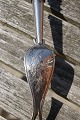 Velholdt punch ske ca. 45cm i sølv med mørkt træskaft med elfenbensknop fra Altona omkring år 1820
