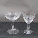 Vienna Antique or Wien Antik glassware with knob on cutted stem, by Lyngby Glass-Works, Denmark. Clear white wine glasses 12cm