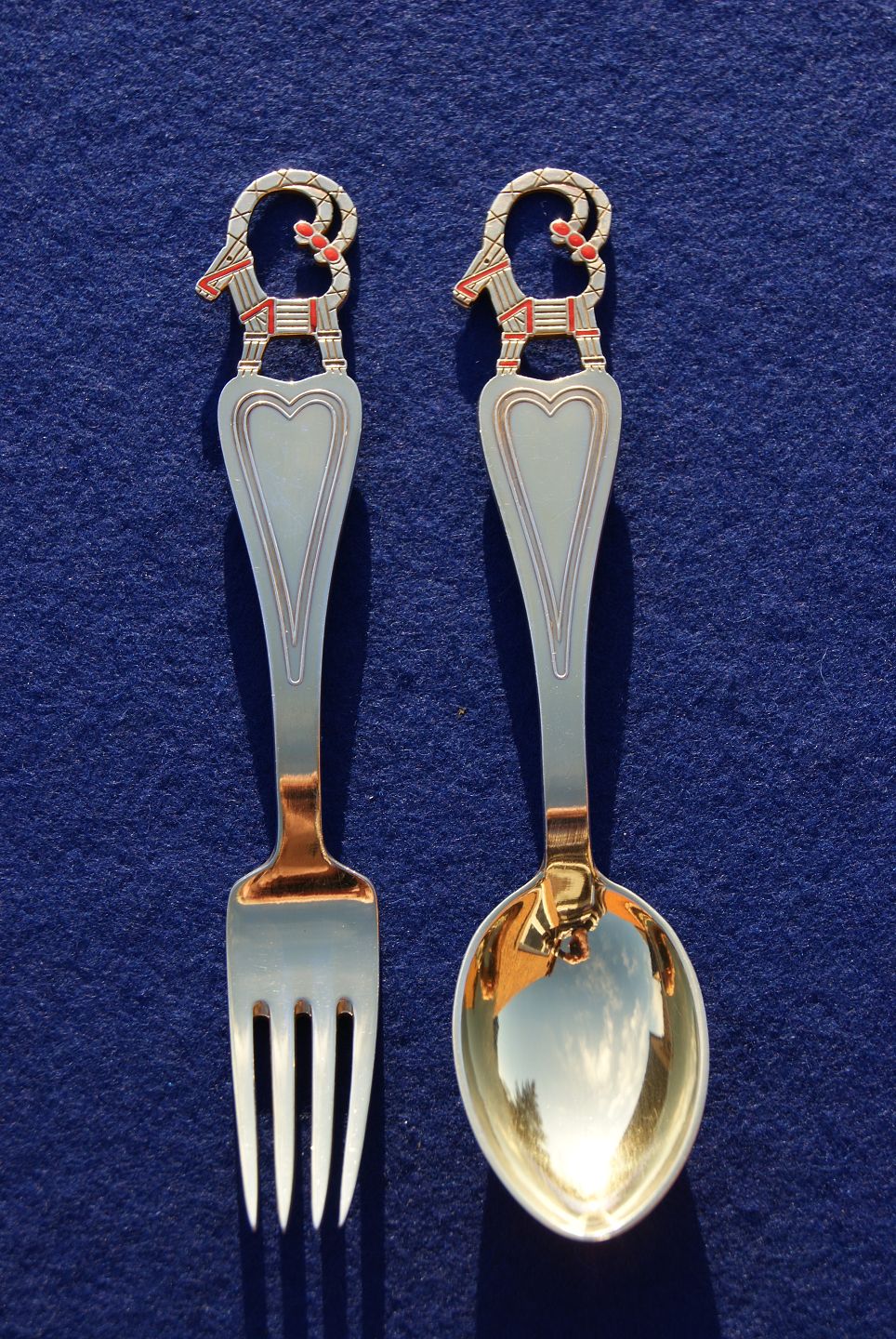 Antikkram Michelsen Set Of Christmas Spoon And Fork 1948 Of Danish Antikkram Michelsen Set Of Christmas Spoon And Fork 1948 Of Danish